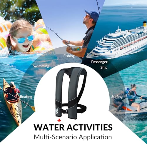 Image of Automatic Inflatable Life Jackets for Adults Life Vests PFD Low Profile Load Capacity Up to 330lbs