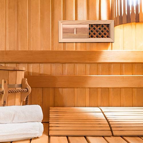 HERCHR Steam Room Wooden Louver, Wooden Rectangle Sauna Room Air Vent Adjustive Sauna Room Ventilation Panel Blinds Grille for Steam Room