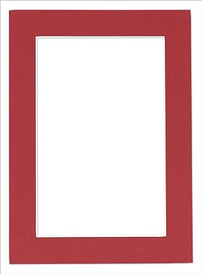 8x10 Mat Bevel Cut for 5x8 Photos - Acid Free Deep Red Precut Matboard - for Pictures, Photos, Framing - 4-ply Thickness