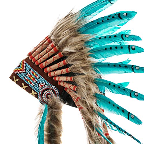 Novum Crafts Feather Headdress | Native American Indian Inspired | Choose Color