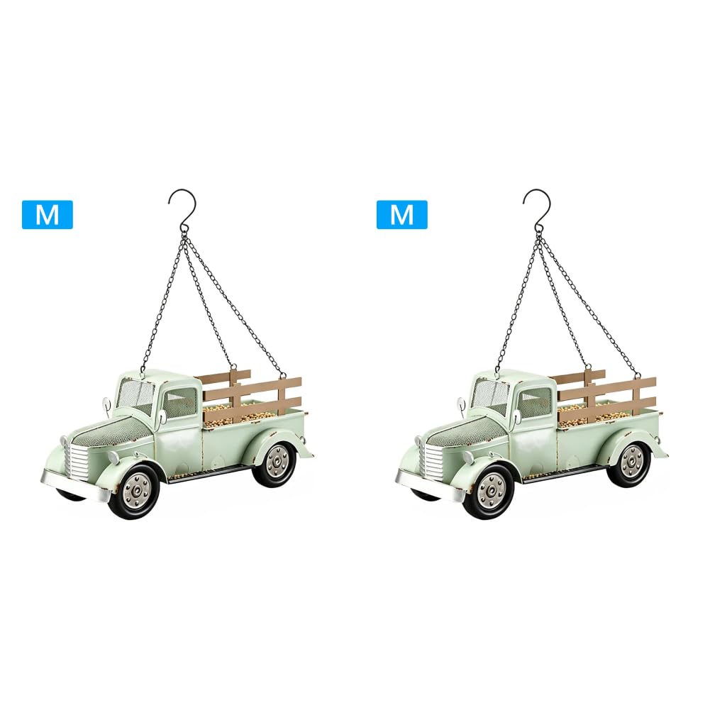 Mangiatoie per uccelli sospese con catena design retrò camion, per giardino e esterno