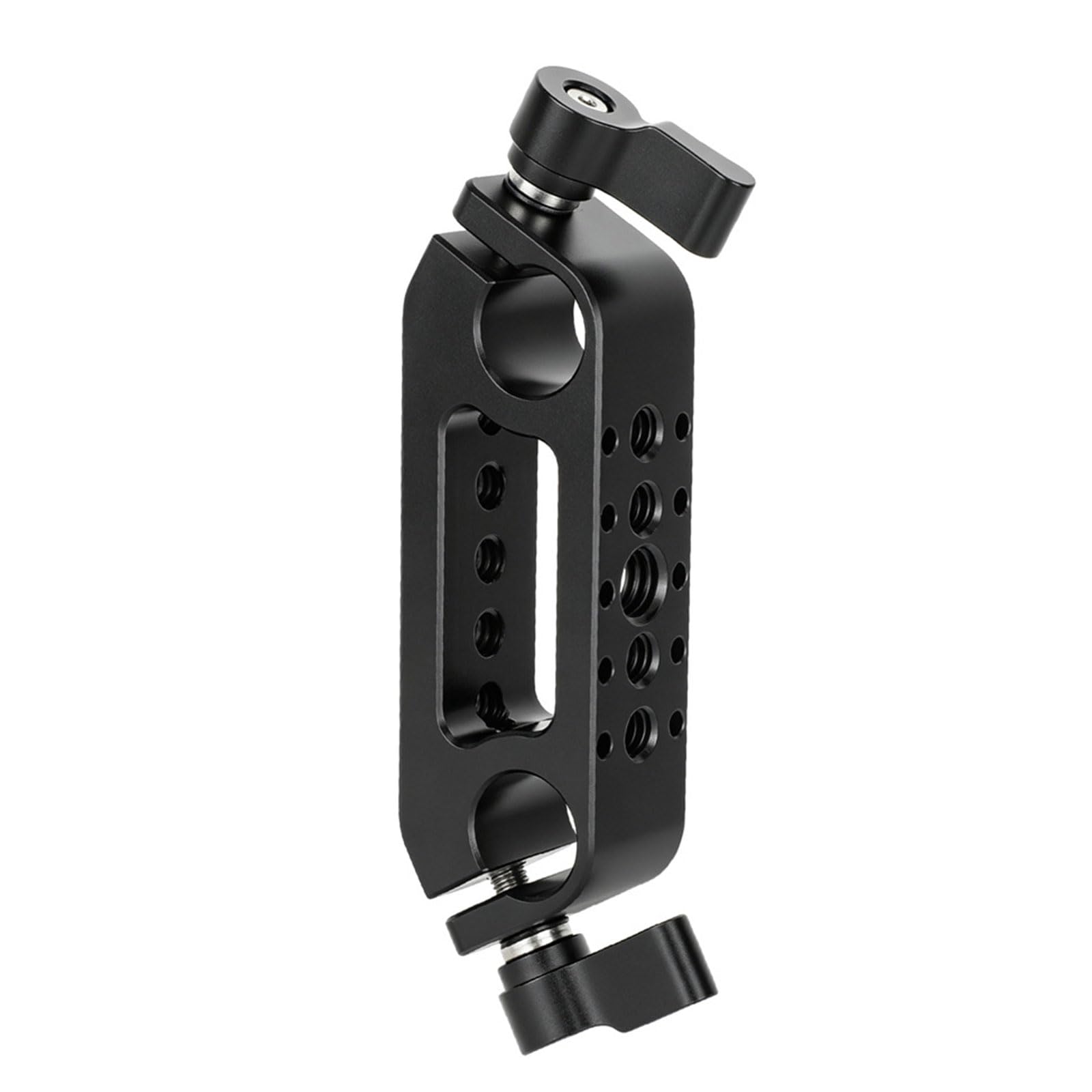 Zbiianxer Aluminum 15Mm Double Hole Tube Clamp For Dslr Camera Cage Pipeline Installation Industrial Residential Accessories Double Hole Pipe Clamp