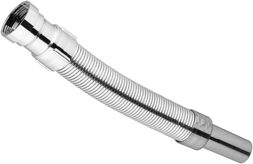 Flexible PVC Waste Pipe for Bathroom Wash Basin and Kitchen Sink | Drain Pipe | Drain Hose/Outlet Tube Connector for Basin Downcomer Bathroom/Kitchen Sink, Chrome Plated