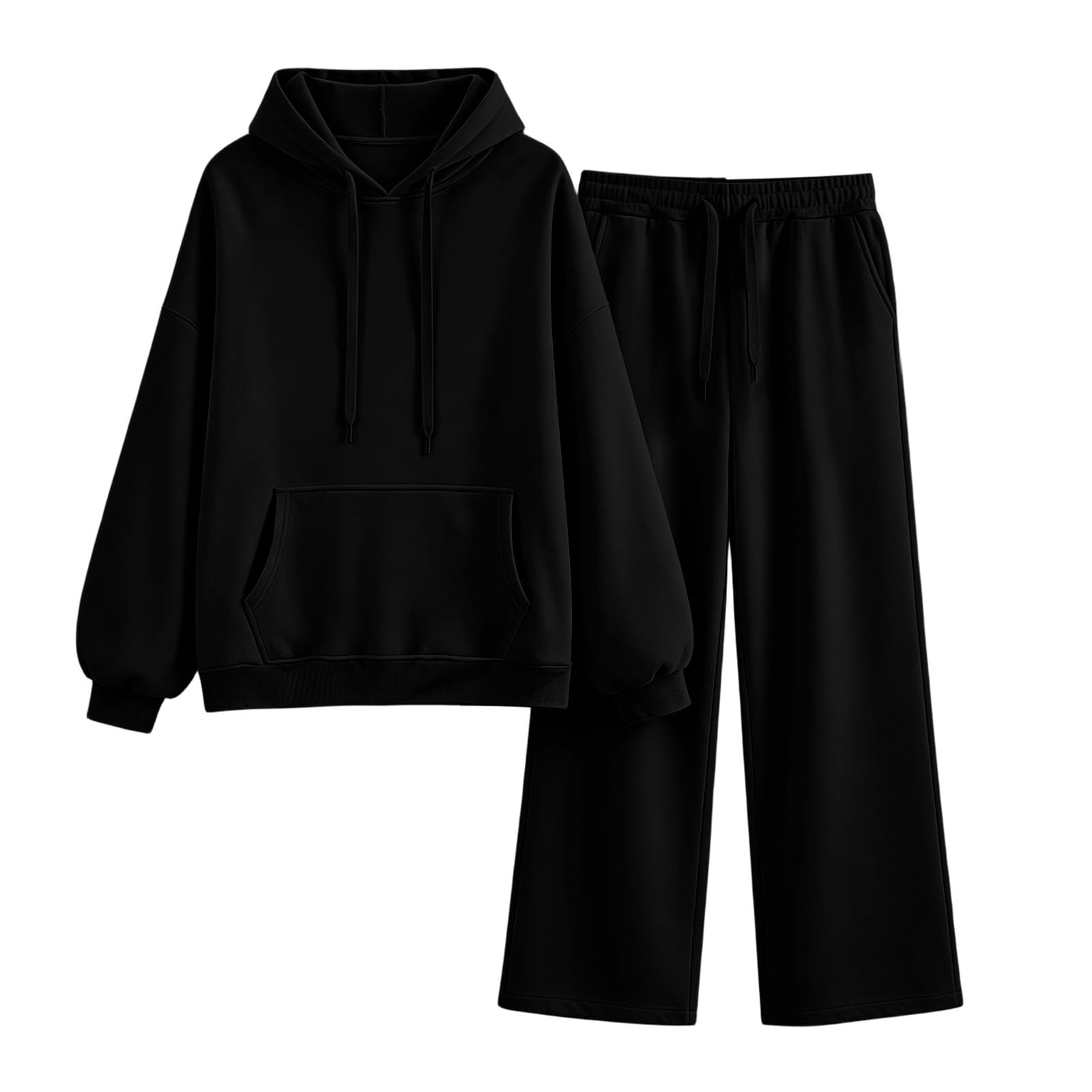 Completo Donna Invernale Tute 2 Pezzi In Pile Completi Elegante Casual