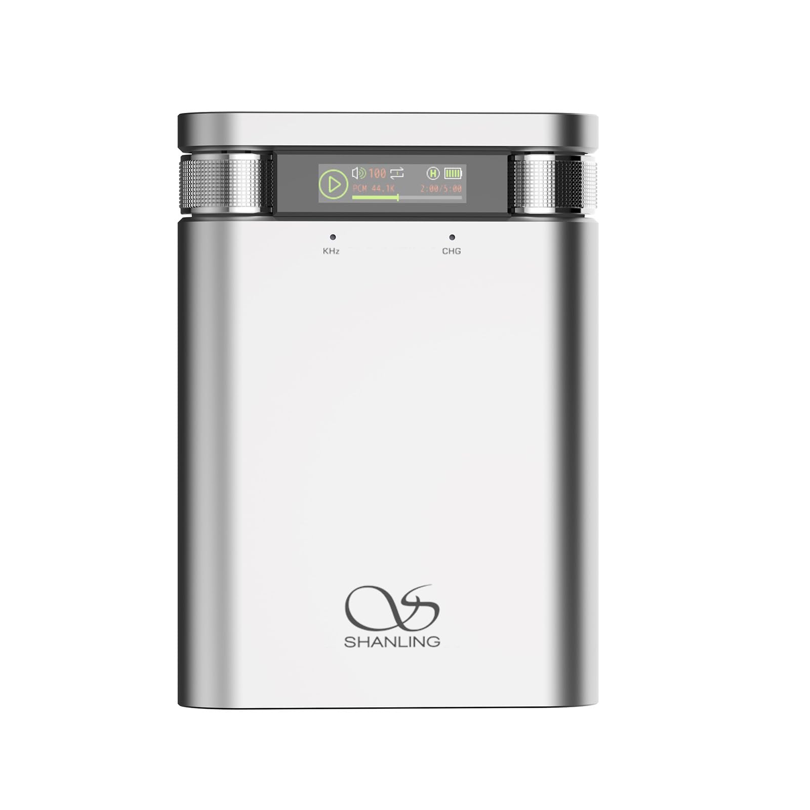 Shanling H2 Decoder - Amplificatore per cuffie All-in-One, Bluetooth 5.0, DAC 43198, USB XU208, 3,5 mm + uscita bilanciata da 4,4 mm, display con batteria, riproduzione locale (argento)