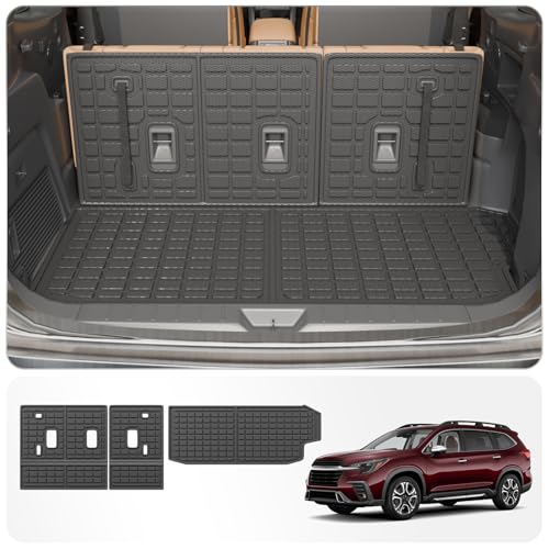 Pet-friendly Padded Cargo Liner - 2024 Subaru Crosstrek 6 Thinzyou Cargo Mat Compatible with 2019-2025 2026 Subaru Ascent Cargo Liner Trunk Liner TPE Back Seat Cover Protector 2023 Ascent Accessories (Fit 7&8 Seats, Trunk Mat+3rd Row Backrest Mats)