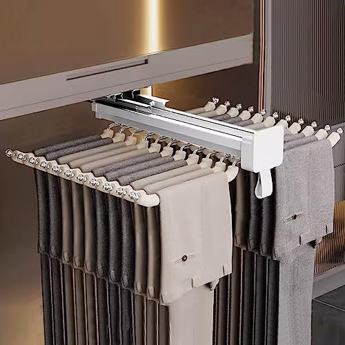Tie à placard extensible rail de vêtements 40 kg et porte-pantalons réglable avec amortisseur