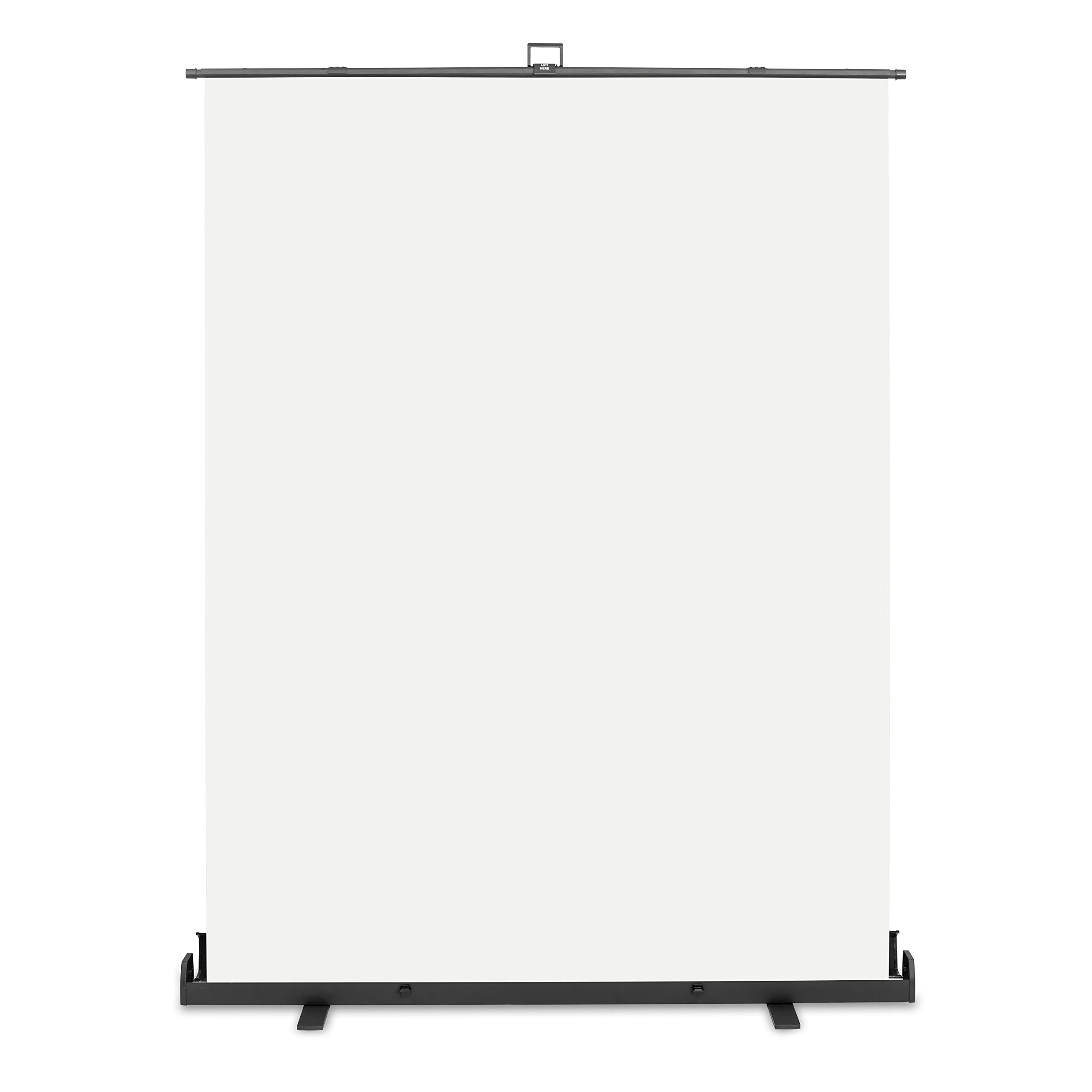 Walimex Pro Roll-Up Panel 165x220 cm Fondo Fotográfico Blanco I Lienzo fotográfico portátil, Independiente para sesiones de Retrato, Estudio fotográfico y Streaming I Efecto Chromakey I Caja metálica