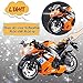 BOBUEXER - Authentic Die-Cast Motorcycles with Music Lighting,Diecast Motorcycle Toys for Age 2-4,Toy Moto Bike for Kids and Collectors Age 3-5(Orange)