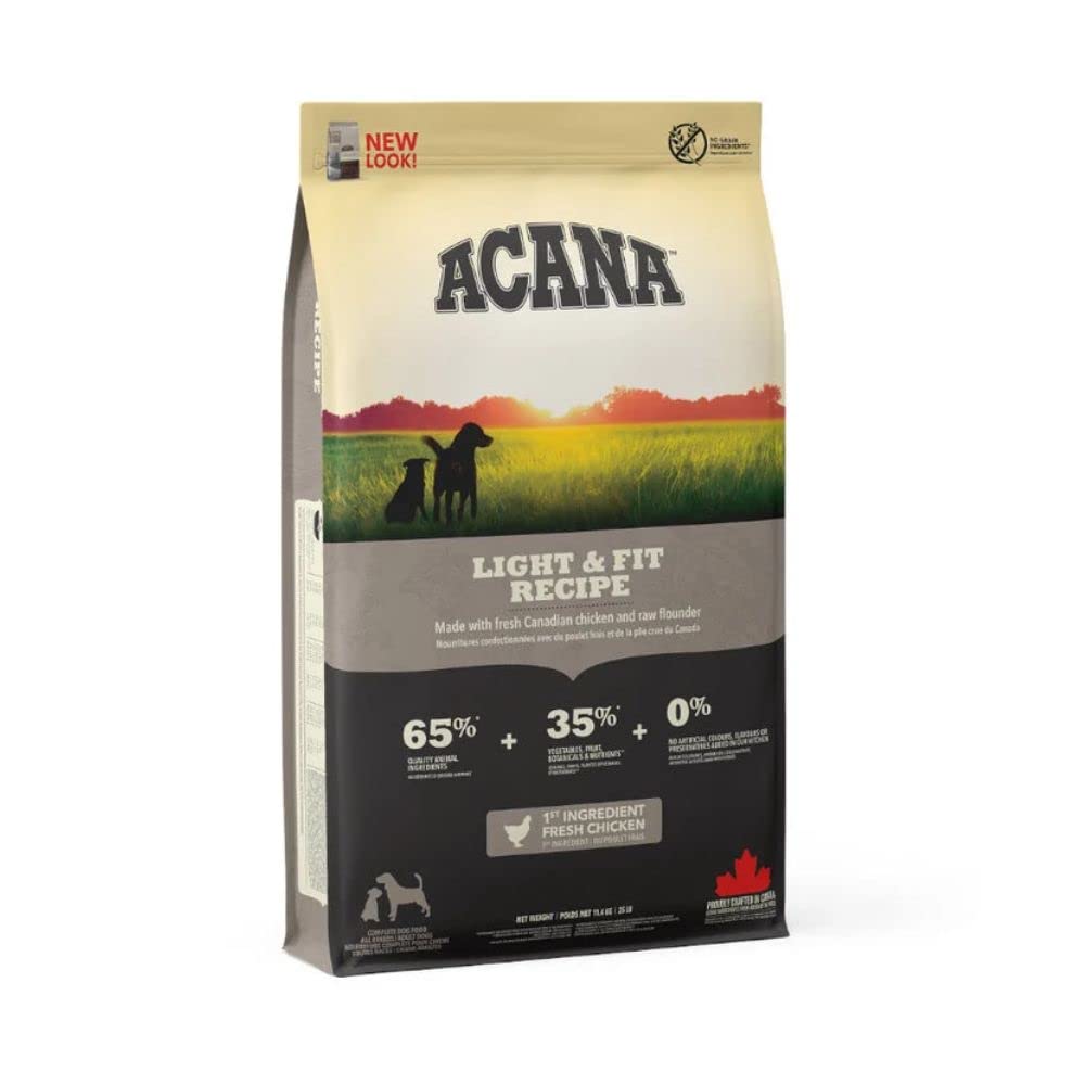 Pienso Light para Perros ACANA Light & Fit para Perros con sobrepeso - Saco 2 Kg 100% Natural | ANIMALUJOS