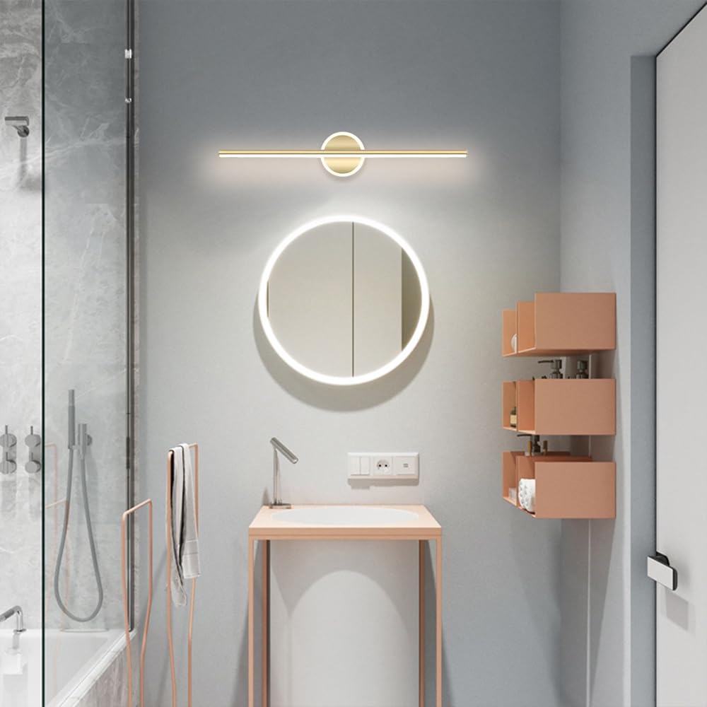 LED Finitura Dorata Lampada Barra Moderna Illuminazione lineare Luci Specchio Interni Lampade Parete Trucco per toeletta Luce da Bagno