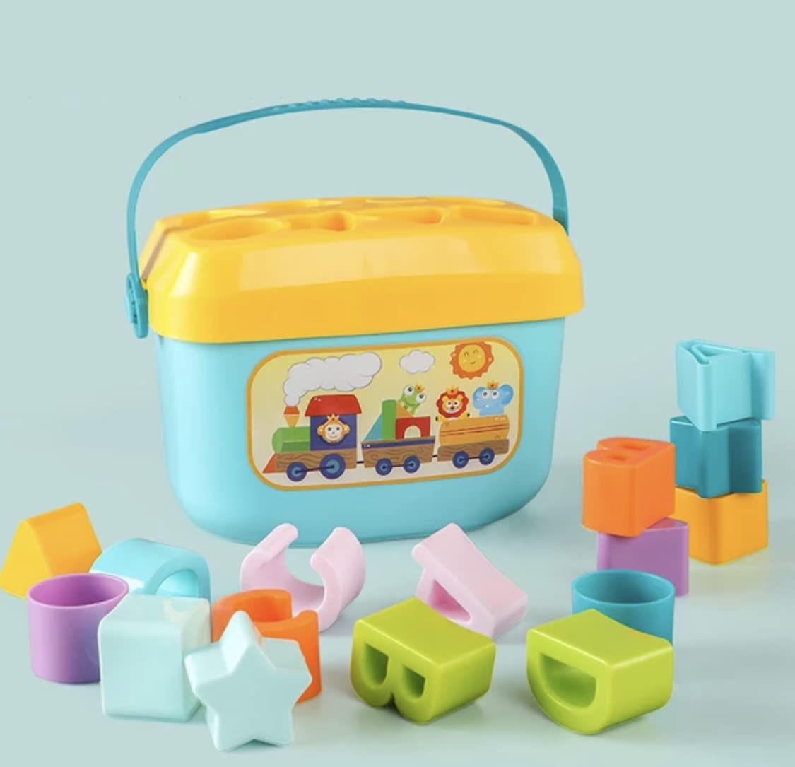 CRINGO TEX 16 PCS Baby First Building Blocks with Alphabets & Shapes,Baby's First Blocks, Set of 10 Blocks for Classic Stacking and Sorting Play for Infants Ages 12 Months and Older.