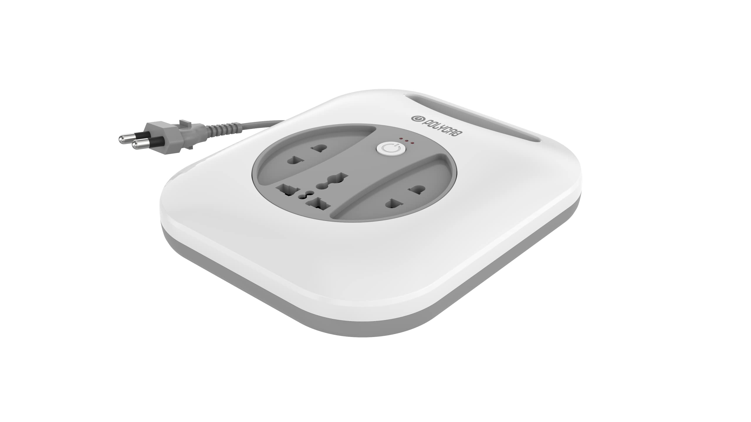 Polycab 6A 2 PIN G-Square Flex Box with 4 Meter Power Cord For Home & Office Use With Surge Protection Socket For Computer & Laptop (White)