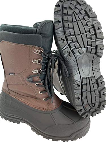 LABO Men's Brown10" Winter Snow Hunting Boots Shoes Waterproof Insulated 108 BROWN-11 - Thumbnail 3