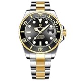 LACZ DENTON Pagani Design PD1639 Men Mechanical Wristwatch Ceramic Bezel Automatic Watch Sapphire Glass Watch for Men Waterproof 100M Sports Watches Japan NH35A Movement (Gold Black)