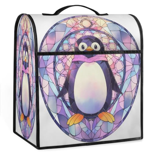 Coffee Maker Cover Glass Painting Penguin Kitchen Appliance Covers Small Appliance Covers Blender Cover Juicer Cover Dust Covers for Kitchen Appliances with Top Handle and Pockets,Washable,C793