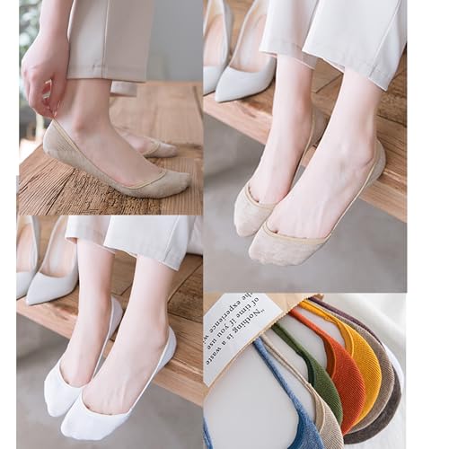 Image of 10Pairs No Show Low Cut Ankle Socks for Women， Non Slip Invisible Ultra Low Cut Thin Lightweight Classic Socks