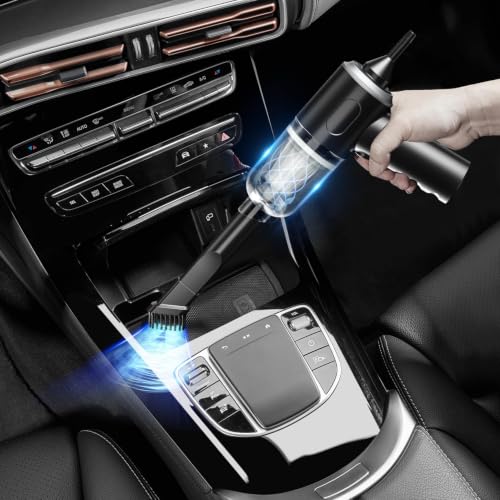 Image of 3-in-1 Cordless Handheld Vacuum Cleaner with HEPA Filter, Black | USB Rechargeable, Blow & Vacuum Modes, Multiple Attachments, Portable Handheld, HEPA Filter