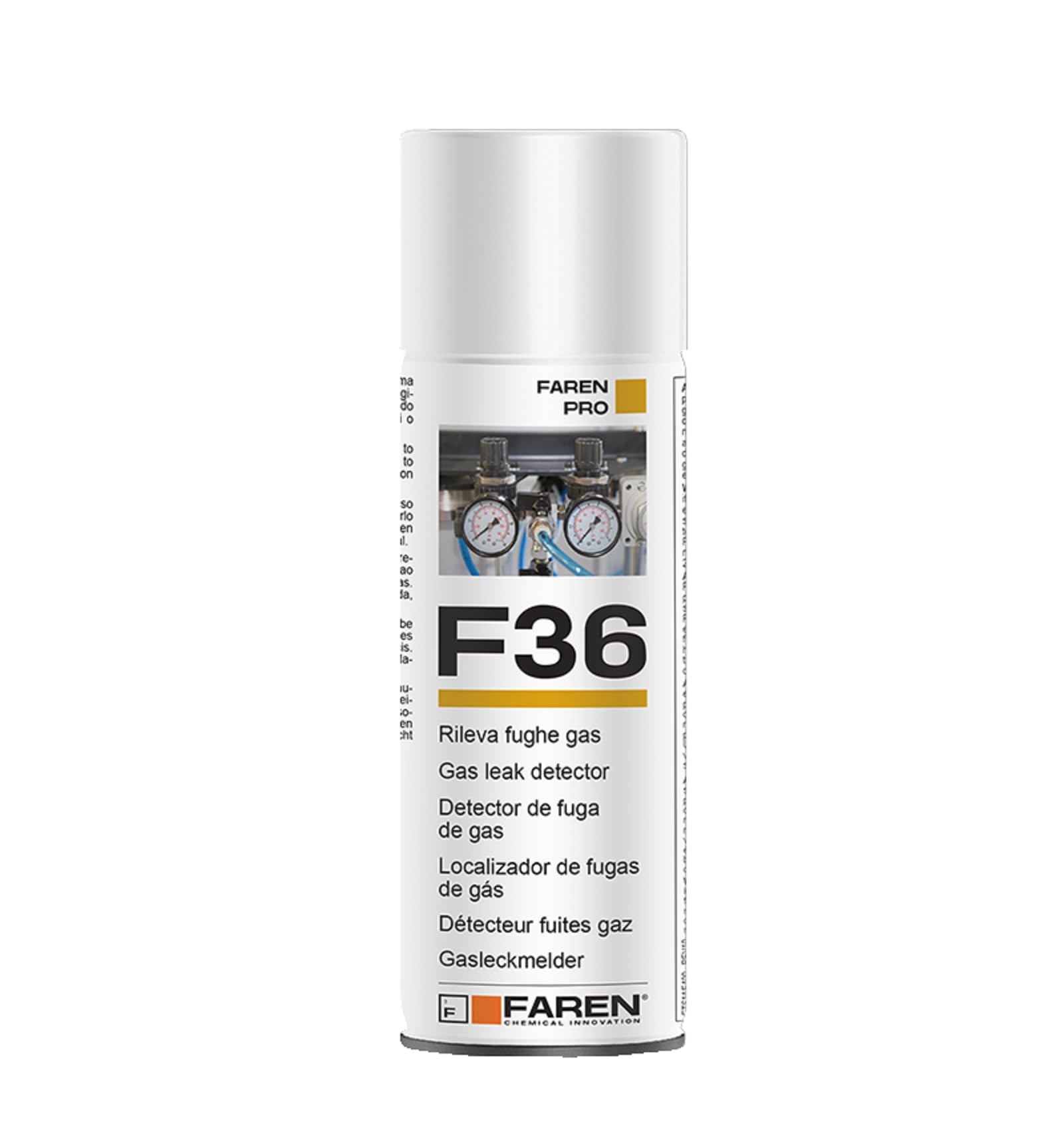 Faren F36 Spray Rilevatore Fughe Gas 400ml (2 Pezzi) | Schiumogeno Auto-solvente, Non Macchia | Adatto A GPL, Metano, Ossigeno, Azoto, CO2, Elio | Made In Italy
