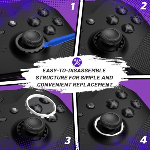 Image of Redesigned Replacement Octagonal Gated Sticks Accent Rings for Xbox Elite Series 2 Core, for Elite Series 2, for Xbox Elite, for eXtremeRate ASR Version Shell for Xbox Series X /S Controller - White