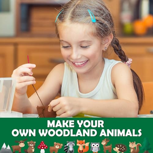 image for CiyvoLyeen Woodland Animals Craft Kit Kids DIY Crafting and Sewing Set