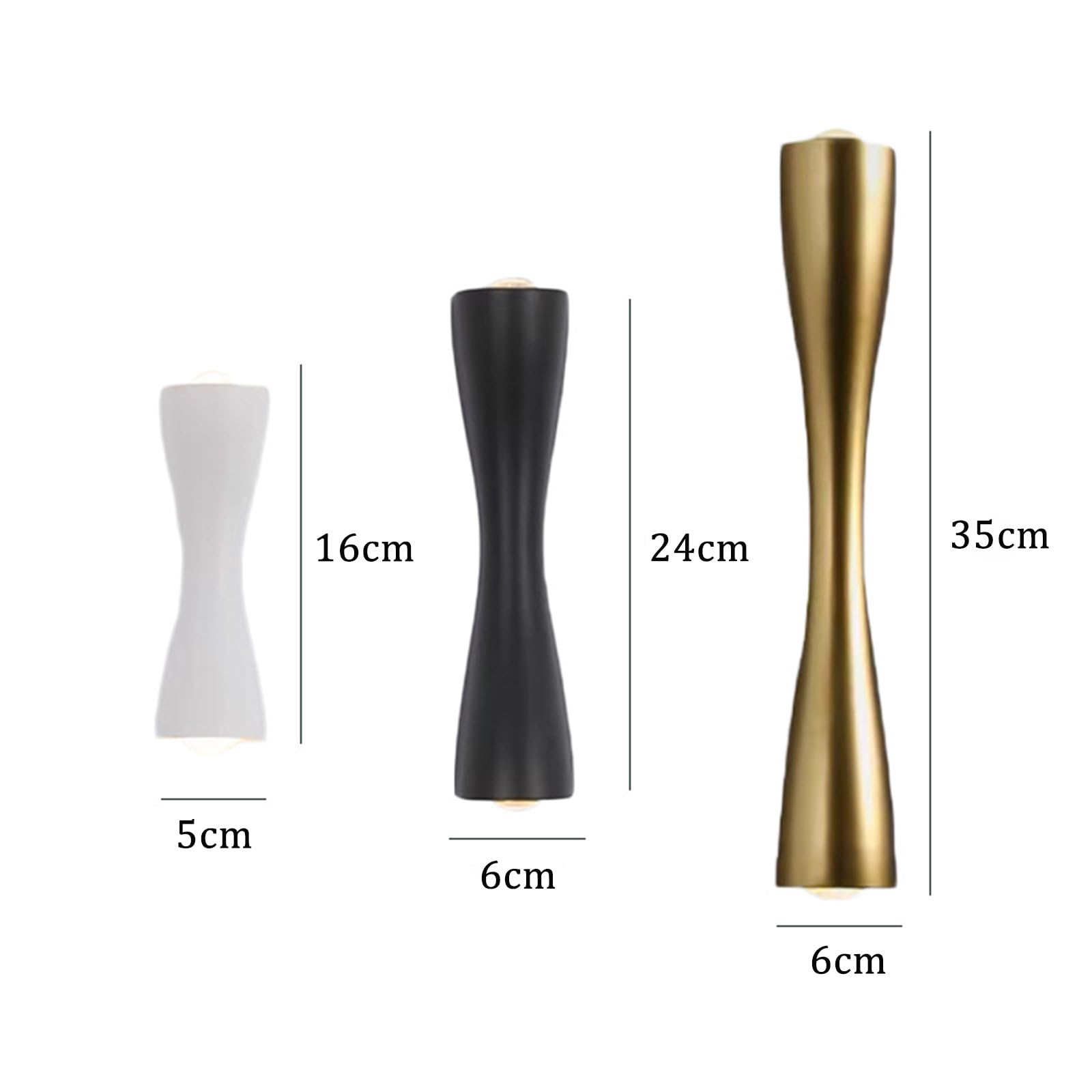 Nowoczesne lampy zewnętrzne LED z strumieniem światła w górę i w dół, wodoszczelne, IP65, metalowe, aluminiowe, do użytku wewnątrz i na zewnątrz, idealne do ogrodu, na balkon, taras i do użytku na