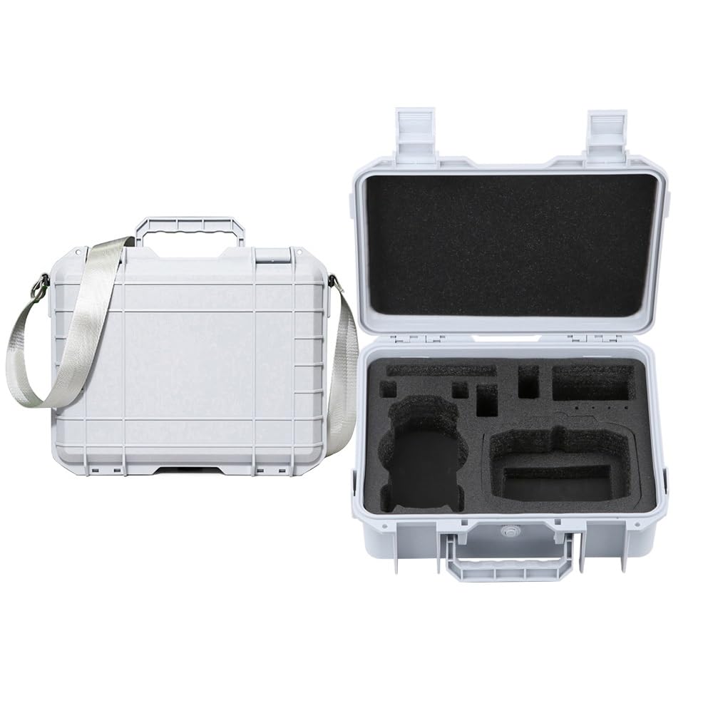 Mallette de transport rigide antidéflagrante pour DJI Lito X1 et Lito1:mallette en ABS résistante à la compression, étanche et antichoc, dotée d'une doublure amortissante et d'une bandoulière (Blanc)