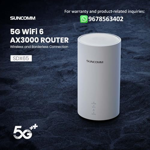 Image of Suncomm 5G Sim Router Unlocked | All Network Sim Support | WiFi-6 NR SA /NSA | Qualcomm SDX65 Dual-Band 2.4G /5Ghz Volte /VoNR /Band Lock /Cell Lock /VPN /Openwrt /Firewall | Plug & Play