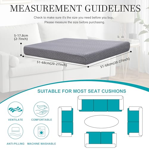 Image of BIETYONE 12Pcs Stretch Patio Cushion Covers,Outdoor Couch Covers Replacement,Outdoor Couch & Sofa Slipcovers,for Patio Furniture Cushion Covers,Washable Reusable Furniture Protector (Grey,Cover Only)
