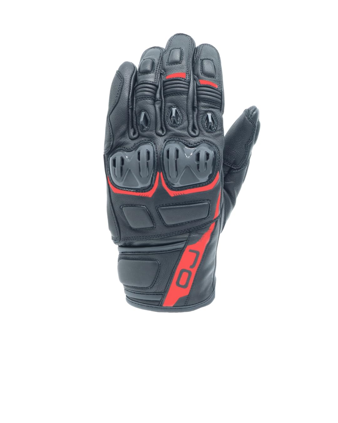 OJ Guanti da Moto BLAST, Guanto Corto in Pelle Ovina, Nocche Preformate, Inserti Termoplastici sulle Dita, Slider Palmo, Regolazione Polso