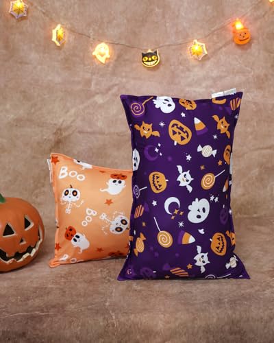 Image of ALVABABY Toddler Pillowcases Stretchy Soft Kids Pillow Cover 2 Pack Fit 13 inchx 18 inch or 12 inchx16 inch Envelope for Girl Boy Sleepy Travel Halloween 2TPE35A