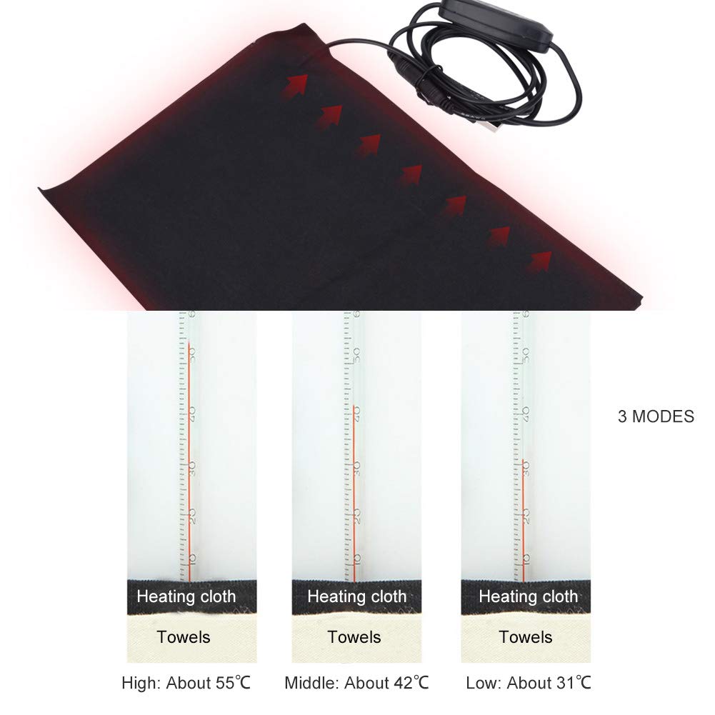 Coussin Chauffant électrique USB - 5V/2A - 3 Modes - Housse Lavable