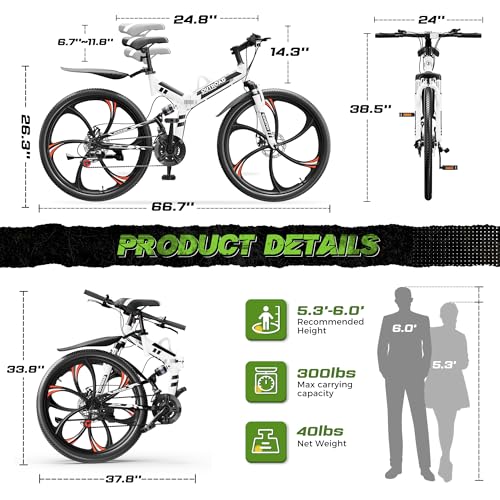 Outroad 26 Inch Folding Mountain Bike