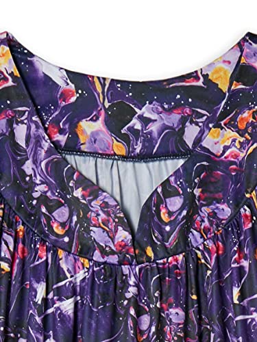 Image of AmeriMark Casual Women's Patio Muumuu House Dress Loose Comfortable Short Sleeve Sun Dress Lounger Gown Sleepwear for Ladies