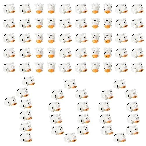 Fuyamp 100 Pcs Mini Resin Cow Figurines - Cute Miniature Fairy Outdoor Moss Ornaments - Landscape Garden DIY Ornament Accessories for Indoor Outdoor