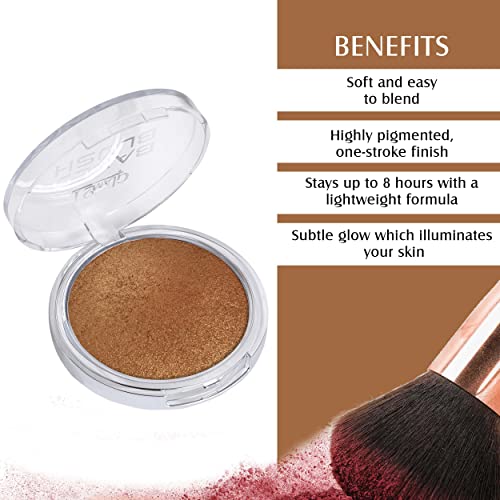 Image of Glam21 Baked Blusher | Highly Pigmented, Long Lasting | Illuminating Glow Finish | Smooth & Blendable Texture |Stays up to 8 hours | For All Skin Types | 6gm | Shade-08
