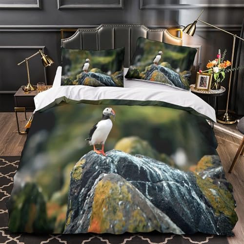 Housse de couette anti allergie macareux microfibre confortable lit simple - 2