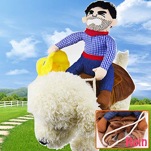 FANSU Kostüm Hund Haustier Hund Katze Kostüme, Einstellbare Cowboy Kleidung Netter Party Cosplay Dekoration Onkel Gelber Hut (XL,Brown)