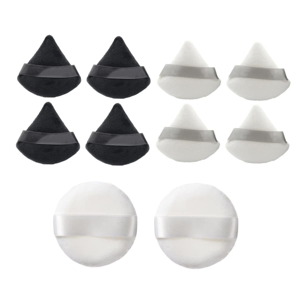 WOFASHPURET Set of 10 Makeup Pads Girl's Cosmetics Puff Portable Powder Triangle Shape for Travel