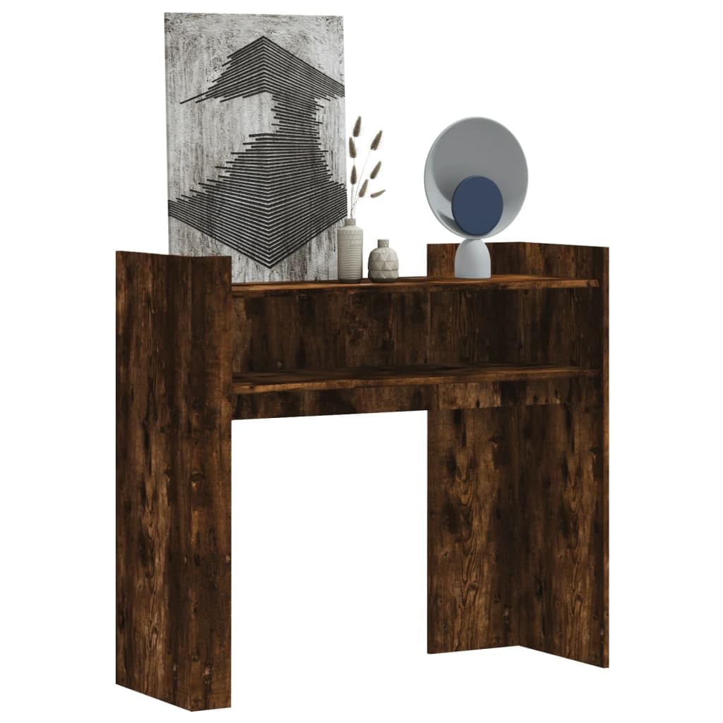 SXZenSpace Console Table Smoked Oak 100x35x90 cm Engineered Wood, Vintage Hallway Slim Shelf Unit, Robust Sideboard for Living Room Bedroom Entryway