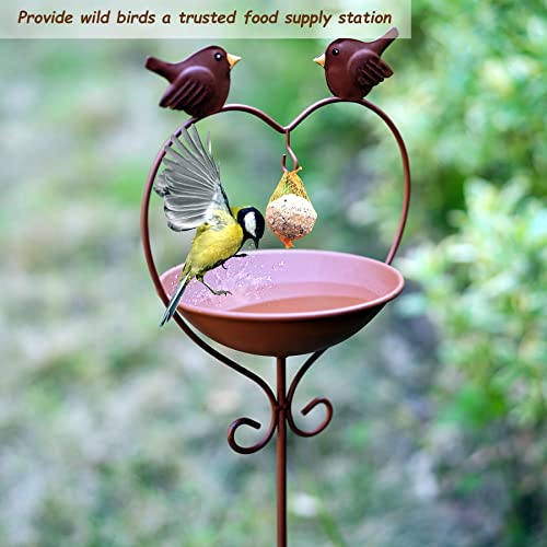 Trspcwr Wild Bird Feeders Outdoor Bird Feeding Tray For Tiny Bird Bath, Pole Watering Bowl, Metal Bird Feeders With Pole, Garden Decor Stake, Ideal Gift Surprise For Nature Lover, Wild Bird Watcher #TOP7