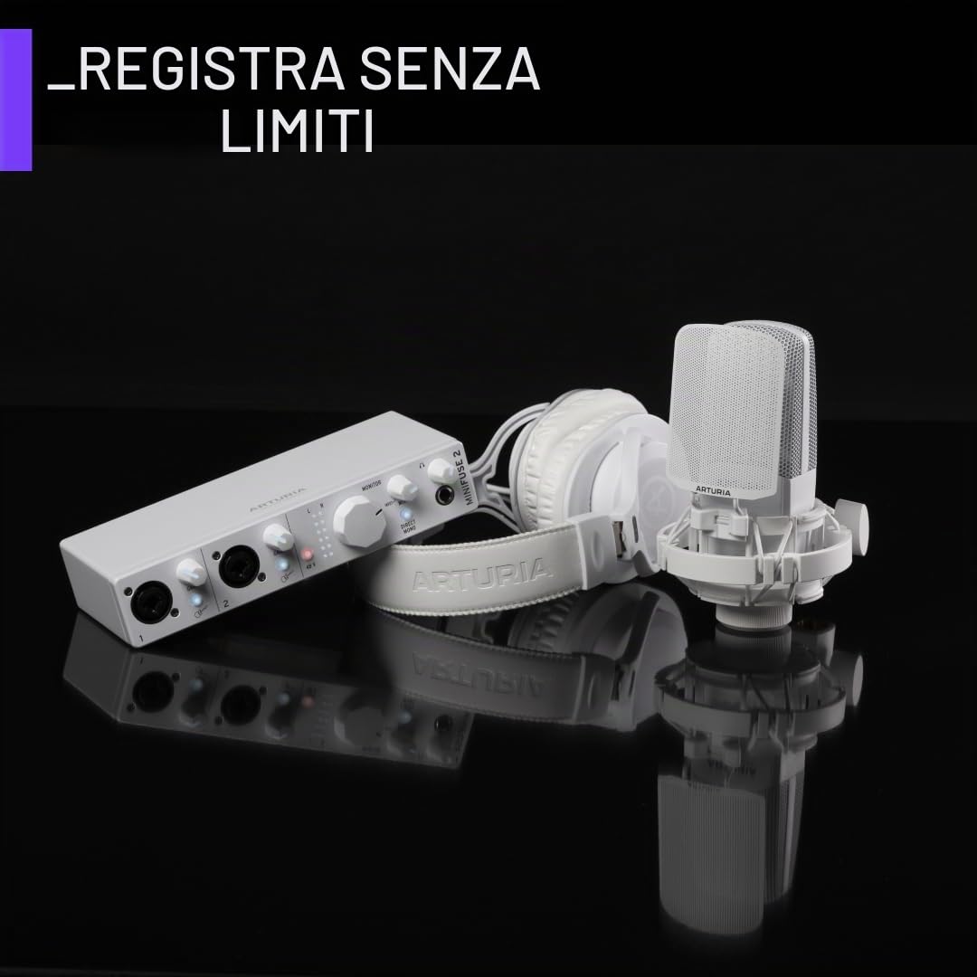 Arturia MiniFuse Recording Pack White USB-Audio Interface+ CM1 + EF1 - Interfaccia USB