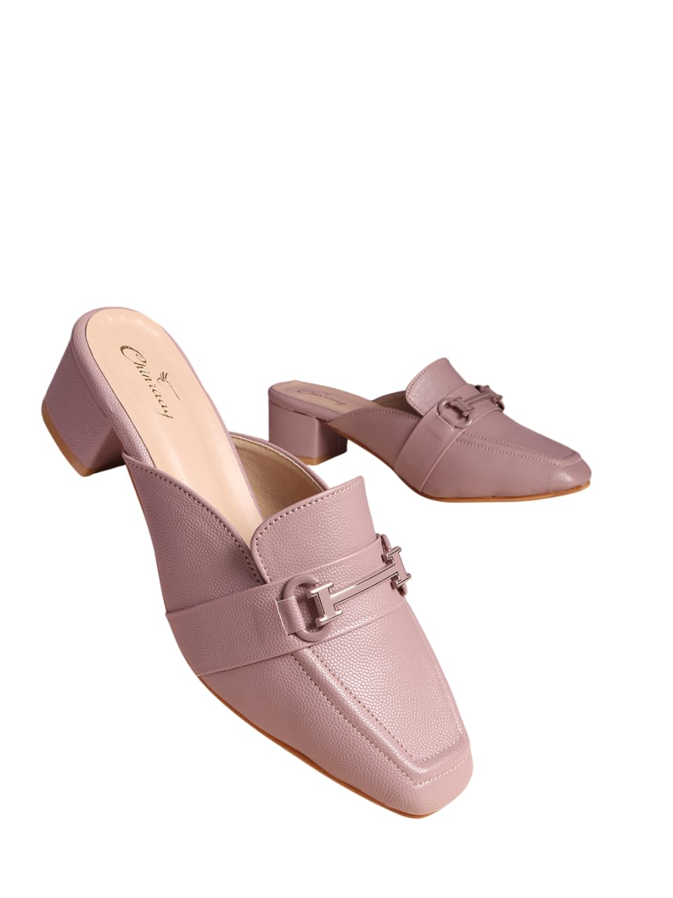 Women Textured Block Heels Mules-image-21