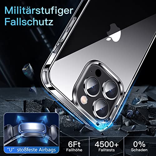 CASEKOO-Crystal-Clear-Kompatibel-fuer-iPhone-13-Pro-Huelle-Nie-Vergilbung-Unzerstoerbarer-Militaerschutz-Stossfeste-Kratzfeste-Schutzhuelle-Transparent-Case-Duenne-Handyhuelle-iPhone-13-Pro-Durchsicht