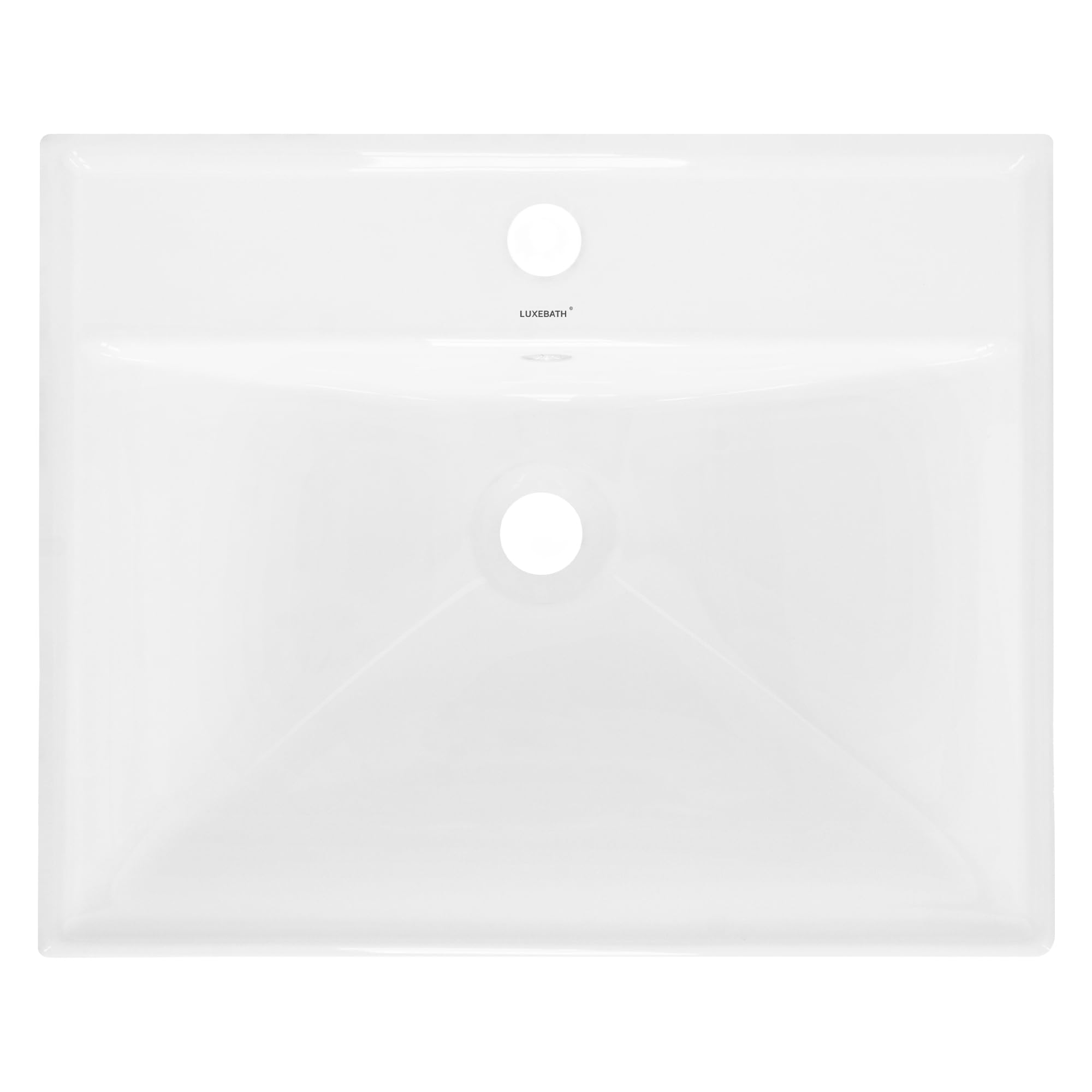 ML-Design Lavabo in Ceramica Bianca 51x15,5x41,5 cm Lavandino da Incasso Quadrato Moderno Bacinella Lavamani per il Bagno e Toilette Lavello con Scarico Standard Foro per Rubinetto e Troppopieno