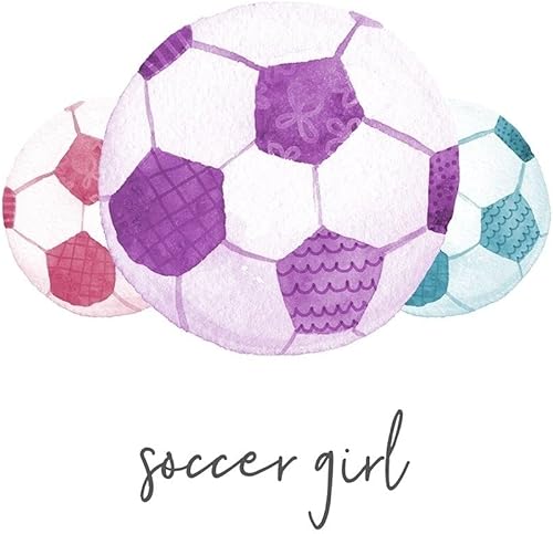 Miniatura 1 de Posterazzi Noonday Design - Póster de fútbol para niñas deportivas (12 x 12 pulgadas)