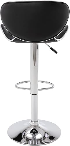 Miniatura 10 de Vogue Furniture Direct Taburetes de bar ajustables de piel sintética, modernos taburetes de bar giratorios con respaldo, sillas de altura de