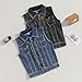 Ledy Champswiin Denim Vest Kids Girl Boy Fashion Coats Turn Dwon Collar Sleeveless Jackets Trendy Outwear (Blue, 6-7 Years)