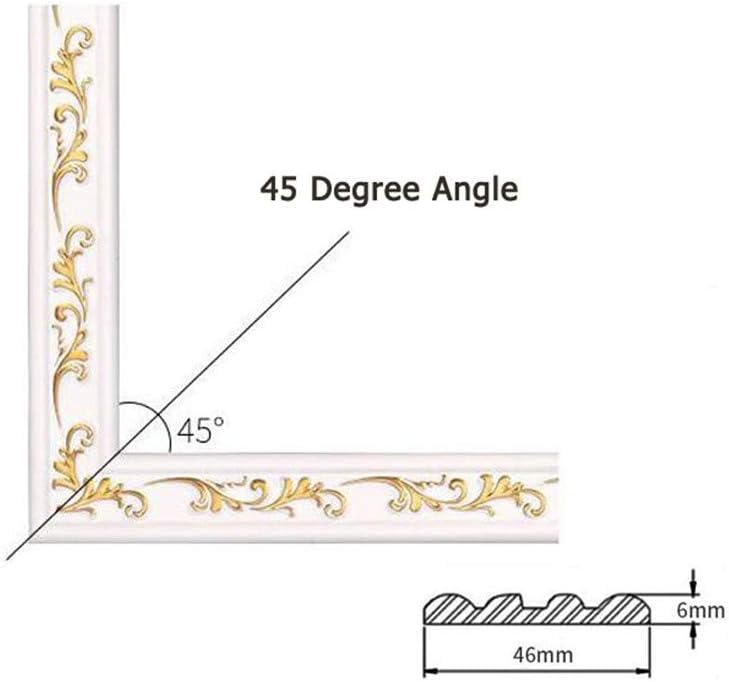 Primst 118 inch Flexible Molding Trim Self Adhesive, 3D Waterproof Crown Molding Ceiling Molding, Wall Lines Wallpaper Border for Home Decor (White+Gold)
