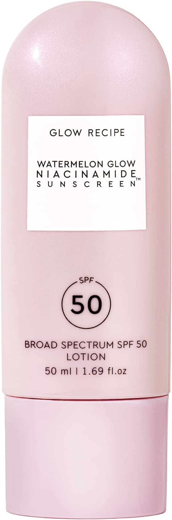 Glow Recipe Watermelon Glow Niacinamide Sunscreen SPF 50 - Lightweight Broad Spectrum Sunscreen - Water Resistant Chemical & Mineral Sunscreen, No White Cast (50ml)